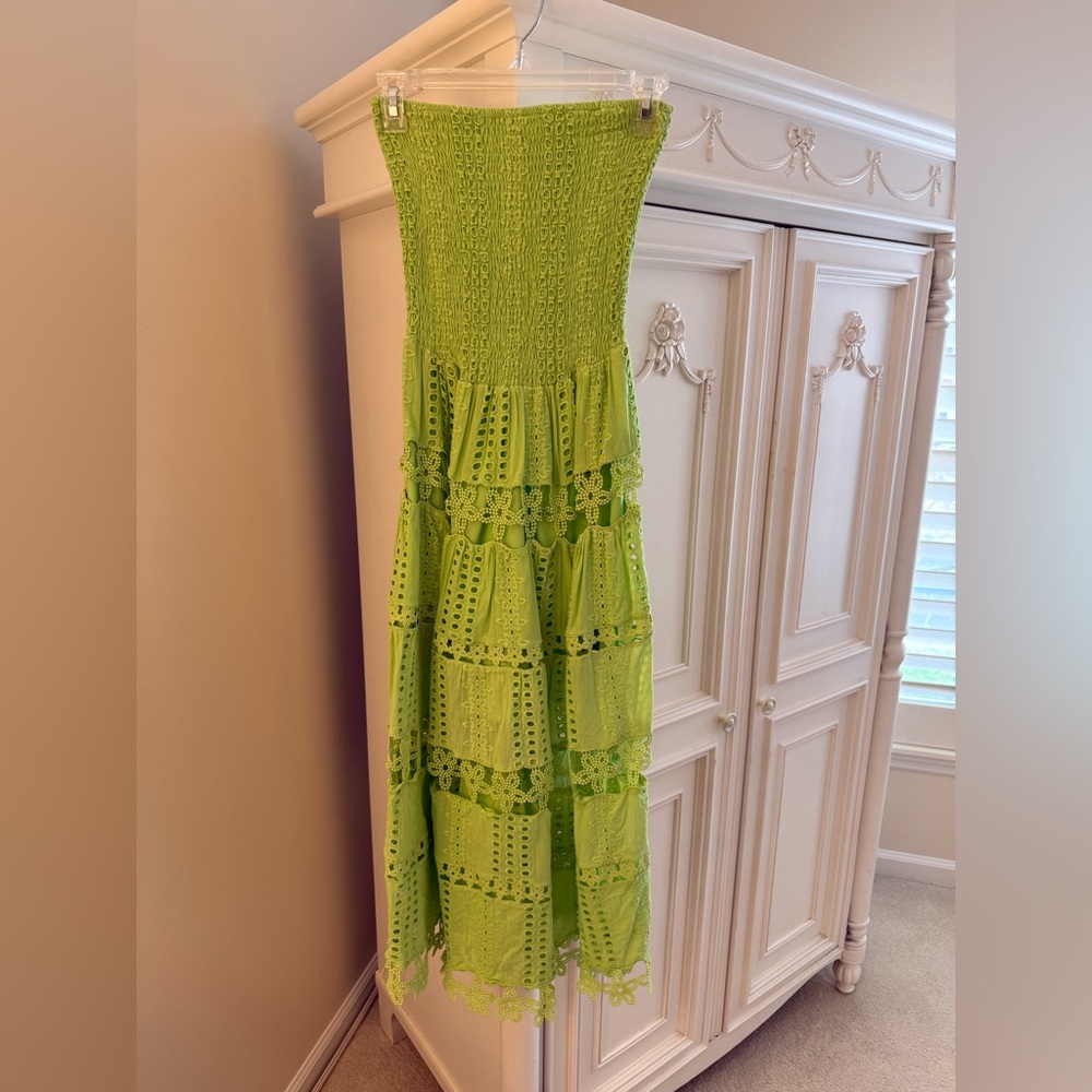Vibrant Lime Strapless Dress
